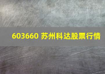 603660 苏州科达股票行情